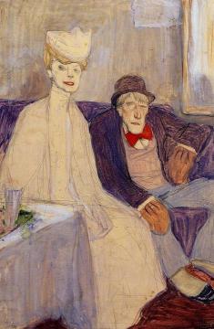Odd Couple in a Waiting Room Artwork by Jules Pascin