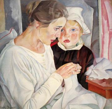 Mother and Child Artwork by Boris Grigoriev