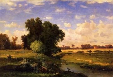 Hackensack Meadows, Sunset Artwork by George Inness