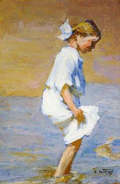 Wading at the Shore Artwork by Edward Potthast
