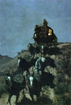 The Old Stage Coach of the Plains Artwork by Frederic Remington