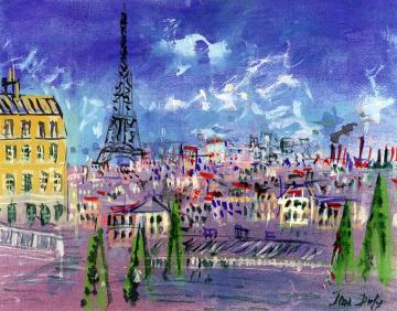 The Eiffel Tower Artwork by Jean Dufy