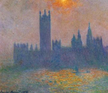 Houses Of Parliament, Effect Of Sunlight In The Fog Artwork by Claude Oscar Monet