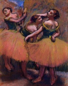 Three Dancers, Green Blouses Artwork by Edgar Degas