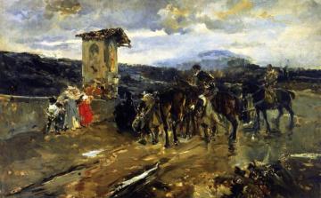 Stopping along the Way, Scene from Don Quixote Artwork by Joaquin Sorolla y Bastida