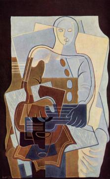 Pierrot With Guitar Artwork by Juan Gris