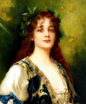 Girl with a Wreath Artwork by Conrad Kiesel