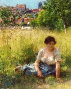 Sunshine On The Grass Artwork by Leon Augustin Lhermitte