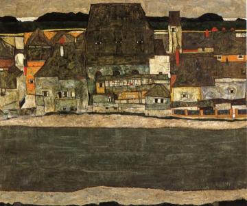 Houses by the River II Artwork by Egon Schiele