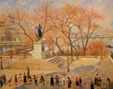 Square du Vert-Galant: Sunny Morning Artwork by Camille Pissarro