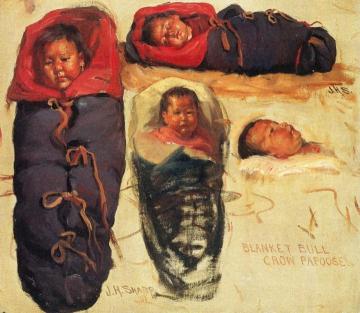 Blanket Bull, Crow Papoose Artwork by Joseph Henry Sharp