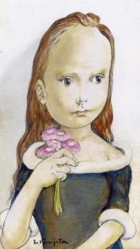 Young Woman Artwork by Tsuguharu Foujita