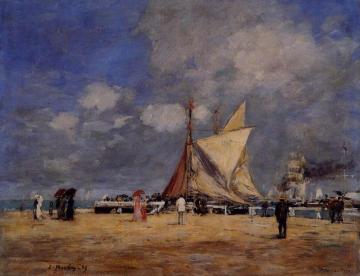 Deauville, on the Jetty Artwork by Eugène-Louis Boudin