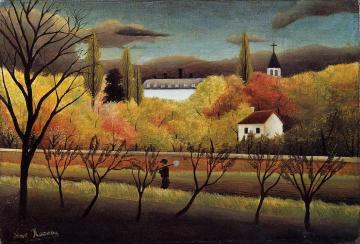 Landscape with Farmer Artwork by Henri Rousseau