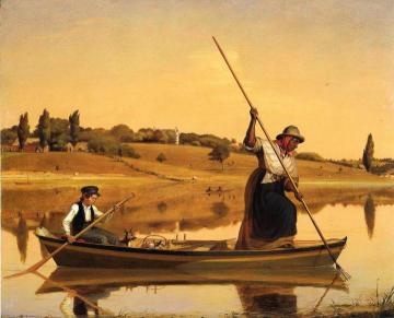 Eel Spearing at Setauket Artwork by William Sidney Mount