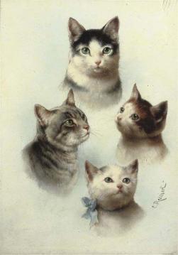 Cute Cats Artwork by Carl Reichert