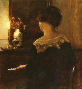 A Lady Playing The Piano Artwork by Carl Vilhelm Holsoe