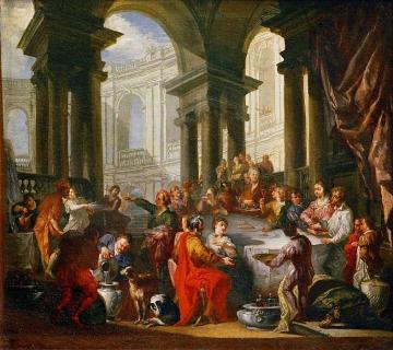 Festin donné sous un portique d'ordre ionique Artwork by Giovanni Paolo Pannini