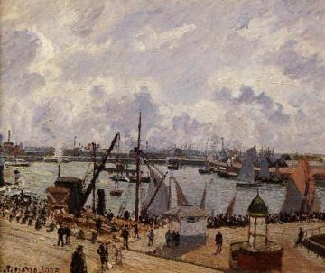 The Inner Harbor, Le Havre - Morning Sun, Rising Tide Artwork by Camille Pissarro