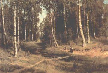 Brook In A Birch Grove Artwork by Ivan Ivanovich Shishkin