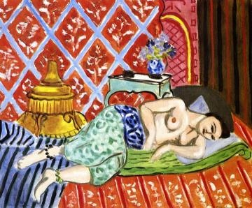 Odalisque Lying Down, Green Pants, Blue Belt Artwork by Henri Matisse