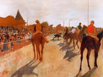 Racehorses before the Stands Artwork by Edgar Degas