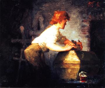 The Coffin Maker Artwork by Wilhelm Trübner