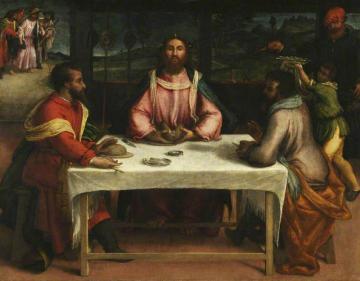 The Supper at Emmaus Artwork by Lorenzo Lotto