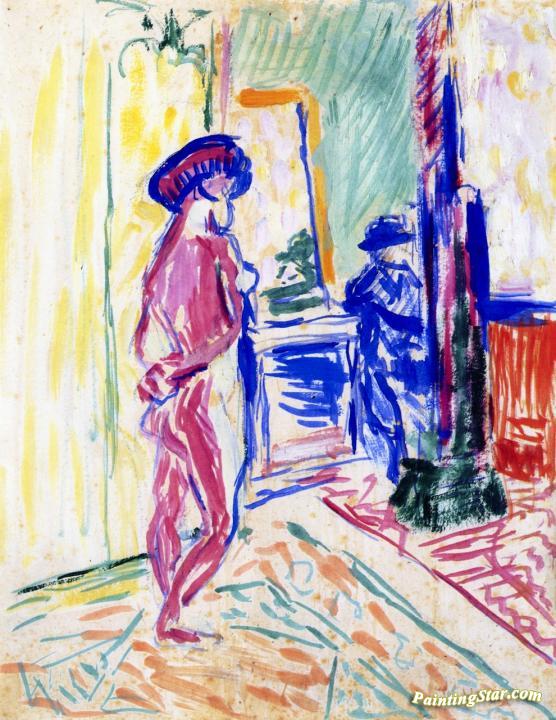 Marquet Painting a Nude in Manguin's Studio Artwork by Henri Matisse