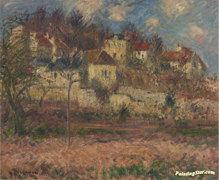 Village on the hill Artwork by Gustave Loiseau