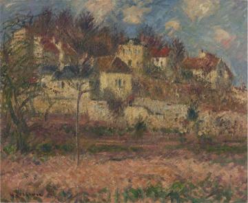 Village on the hill Artwork by Gustave Loiseau