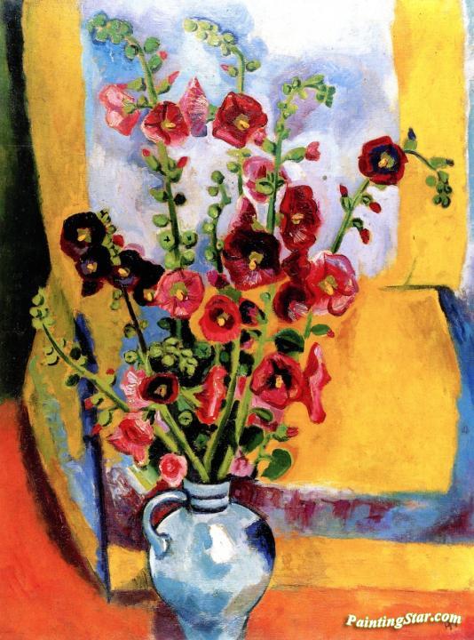 Hollyhocks I Artwork by Hermann Max Pechstein