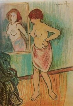Woman Looking At Herself In The Mirror Artwork by Suzanne Valadon
