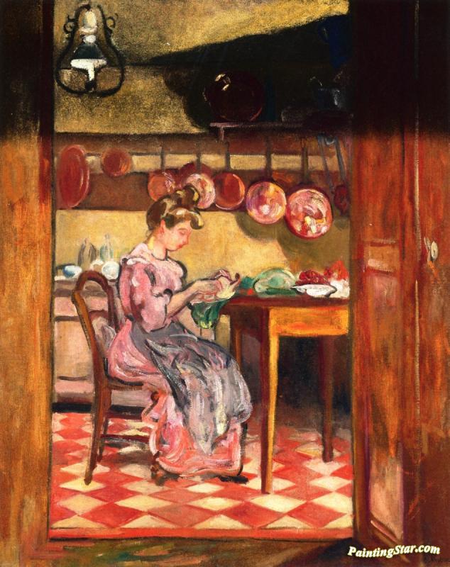 Woman In The Kitchen Artwork by Louis Valtat