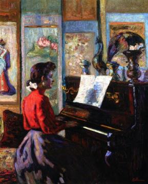 L'Etude au Piano Artwork by Armand Guillaumin