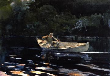 Fishing in the Adirondacks Artwork by Winslow Homer