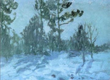 Moonlit night, winter Artwork by Constantin Alexeevich Korovin