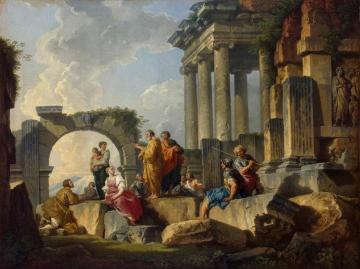 Apostle Paul Preaching on the Ruins Artwork by Giovanni Paolo Pannini