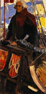 Study for The Departure of Christopher Columbus from the Port of Palos on the 3 August, 1492 Artwork by Joaquin Sorolla y Bastida