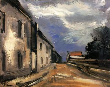 Street Scene: The Red Roof Artwork by Maurice De Vlaminck