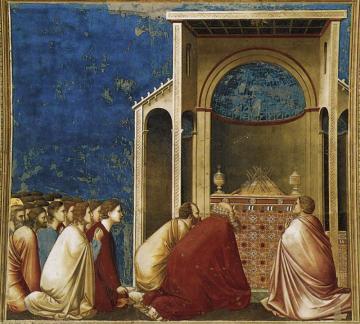 Scenes From The Life Of The Virgin: 4.the Suitors Praying (cappella Scrovegni (arena Chapel), Padua) Artwork by Giotto di Bondone