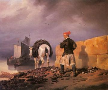 A Fisherman Setting Out Artwork by Horace Vernet