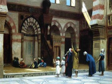 Prayer In The Mosque Of Caid Bey, In Cairo Artwork by Jean Leon Gerome
