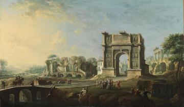 Visit Of Queen Maria Amalia Of Saxony At The Arch Of Trajan In Benevento Artwork by Antonio Joli