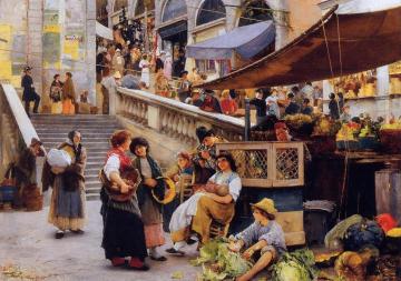 At the Foot of the Rialto, Venice Artwork by Henry Woods