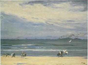 French Gunboats, Tangier Artwork by Sir John Lavery