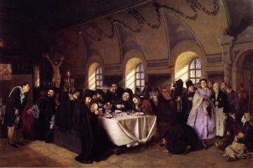 The Refectory Artwork by Vasily Grigoryevich Perov
