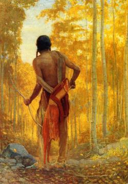 Hunter In The Woods Artwork by Bert Geer Phillips