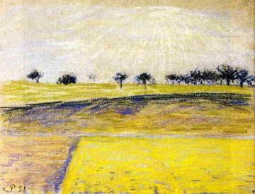 Sunrise over the Fields, Eragny Artwork by Camille Pissarro