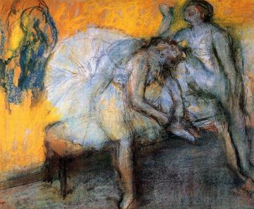 Two Dancers Resting Artwork by Edgar Degas